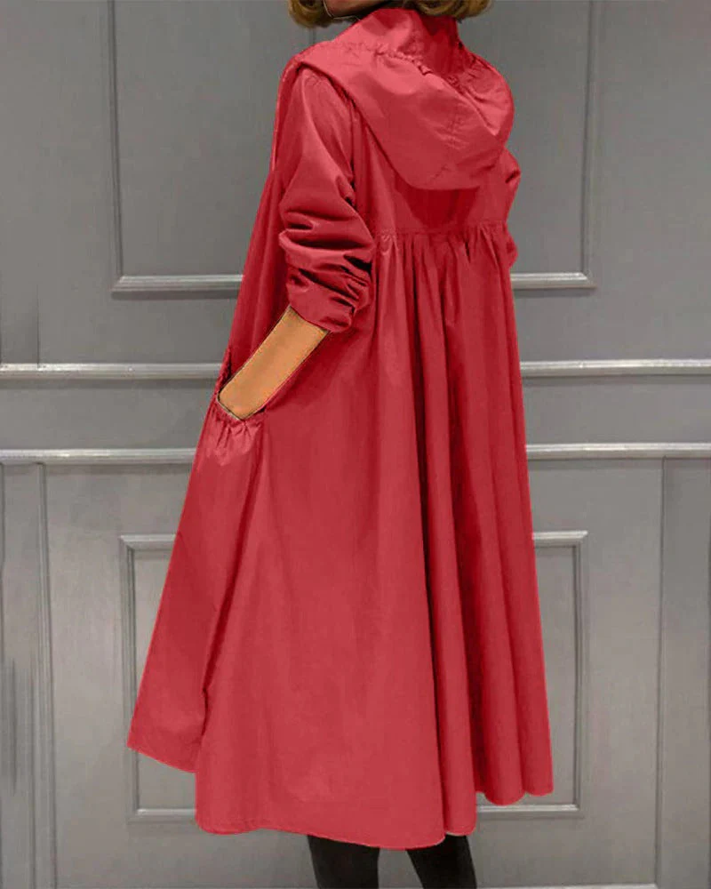 Women's trench coat – Water-repellent – Relaxed fit – Hood – Full zip closure - Image 3