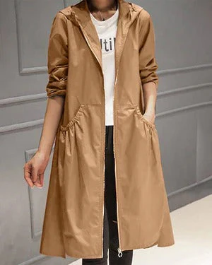 Women's trench coat – Water-repellent – Relaxed fit – Hood – Full zip closure - Image 6