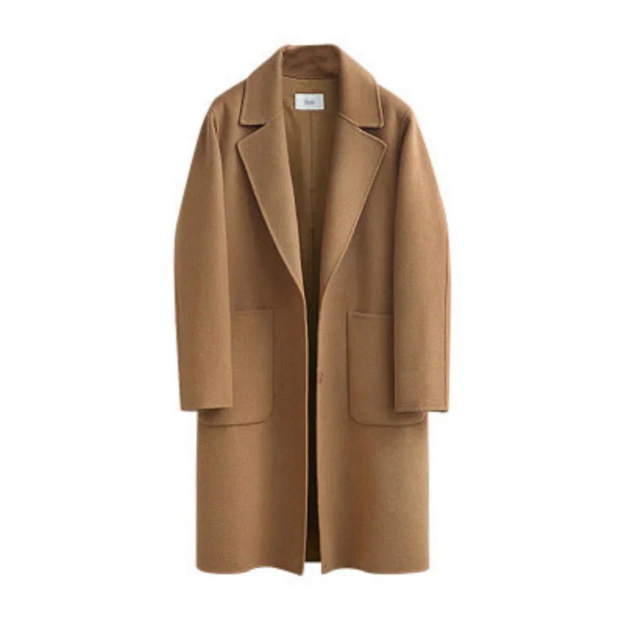 Women's Trenchcoat – Wool Blend – Relaxed Fit – Full Length – Minimalist Design - Image 3