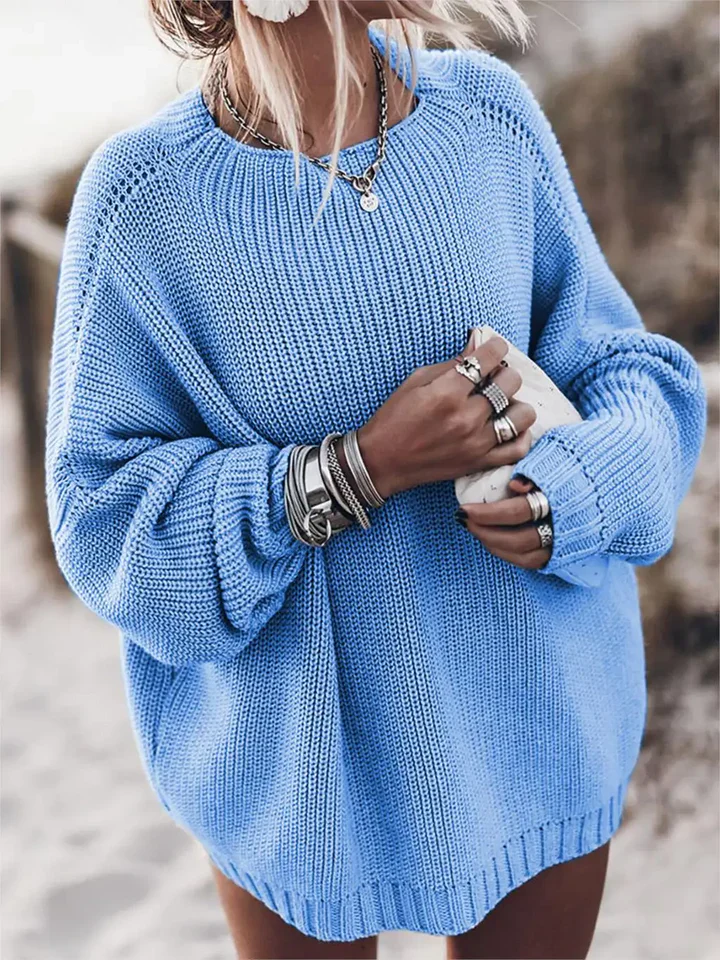 Ladies Sweater – Oversized Fit – Chunky Knit – Raglan Sleeves – Ribbed Hem - Image 3