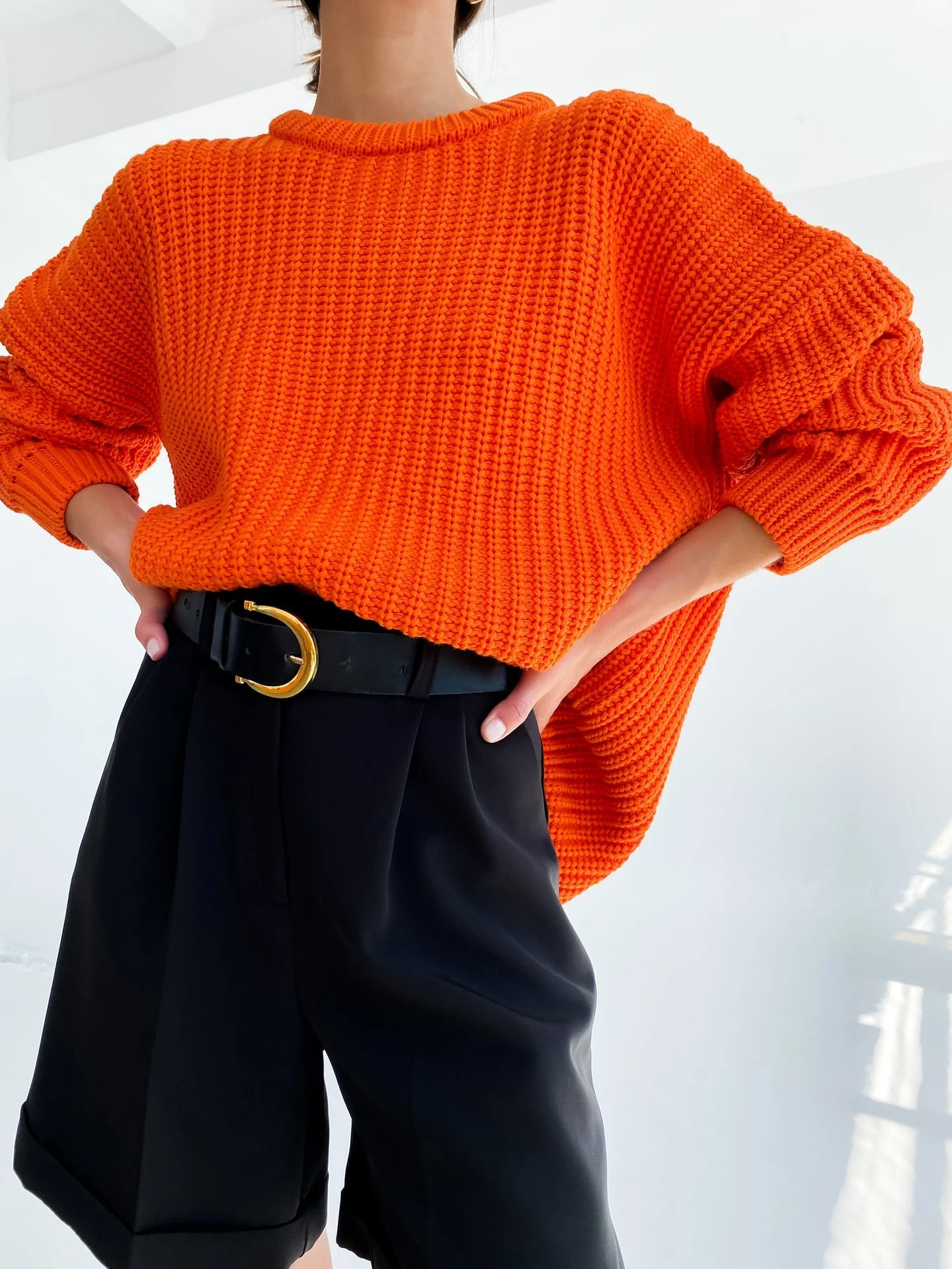 Ladies Sweater – Oversized Fit – Knitted – Ribbed Design – Long Sleeves – Casual - Image 5