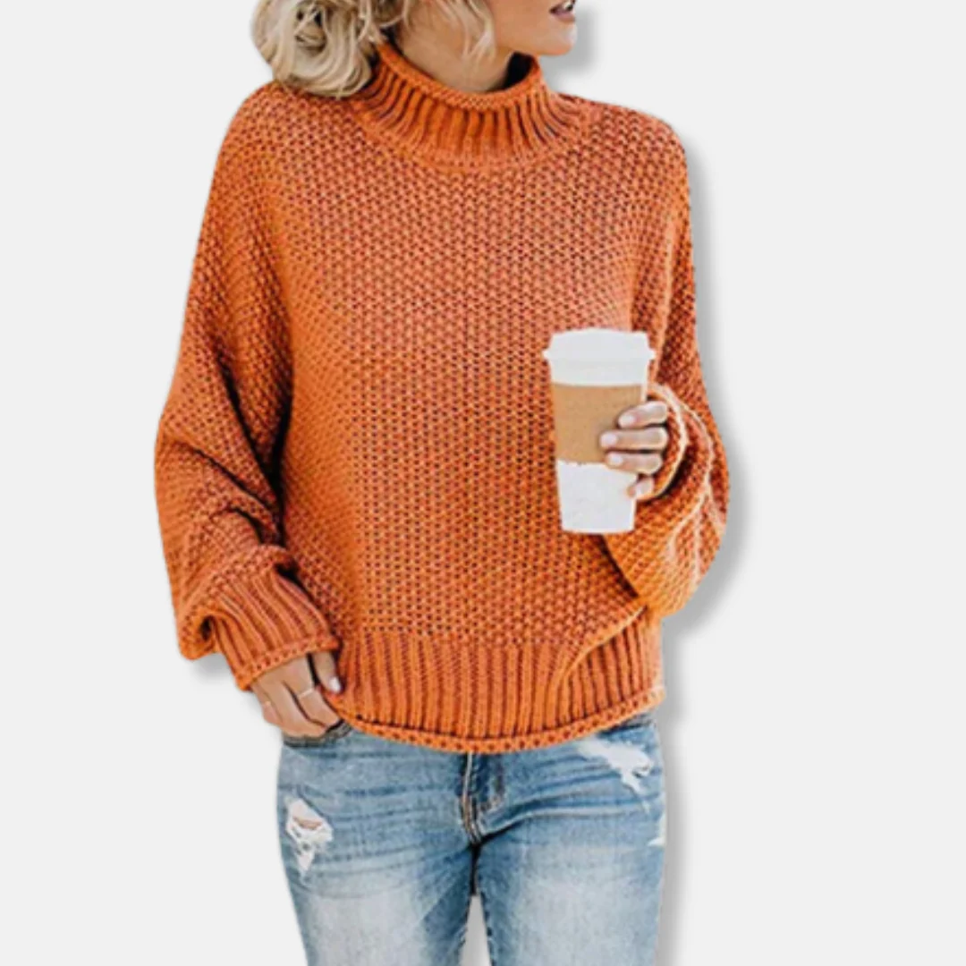 Women's Sweater – Oversized Fit – Wool Blend – Turtleneck – Dropped Shoulder Seams - Image 6