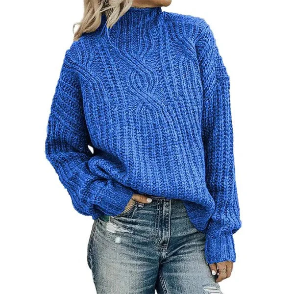 Women's Sweater – Oversized Fit – Wool Mix – Cable Knit – Dropped Shoulder Seams - Image 5