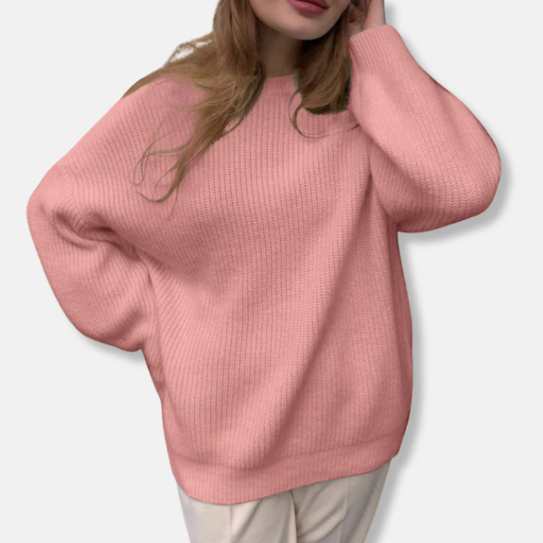 Women's Sweater – Oversized Fit – Soft Knit Fabric – Ribbed Texture – Long Sleeves - Image 4