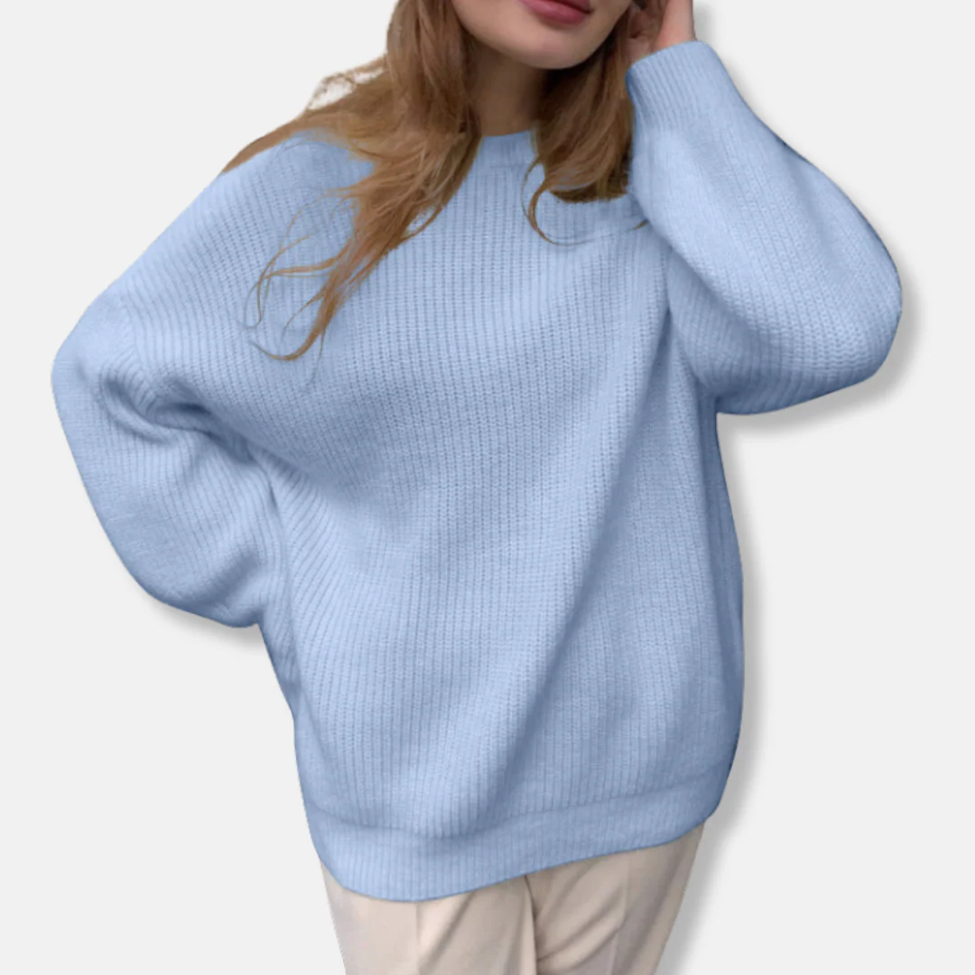 Women's Sweater – Oversized Fit – Soft Knit Fabric – Ribbed Texture – Long Sleeves - Image 5