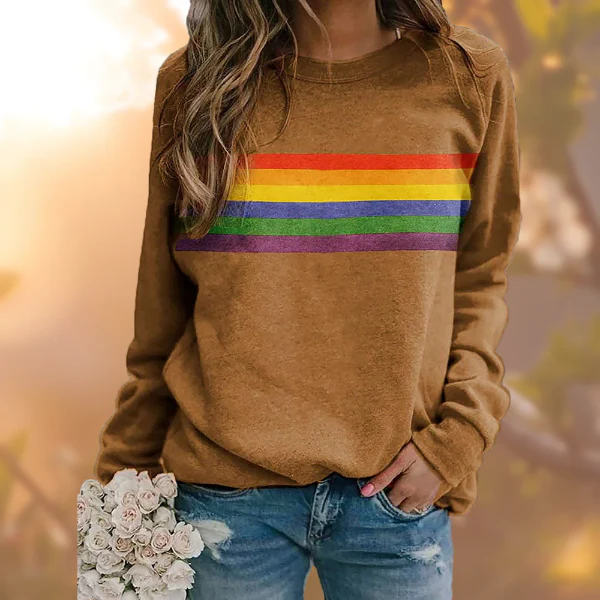 Ladies Sweater – Relaxed Fit – Soft Knit – Long Sleeves – Striped Design - Image 3