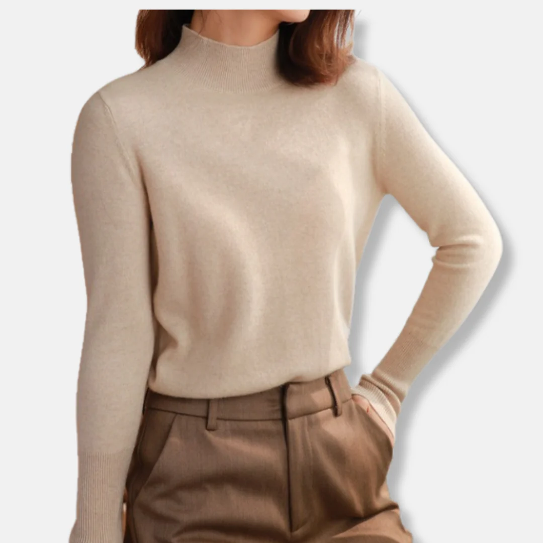 Ladies Sweater – Slim Fit – Lightweight Knit – Turtleneck – Ribbed Cuffs - Image 5