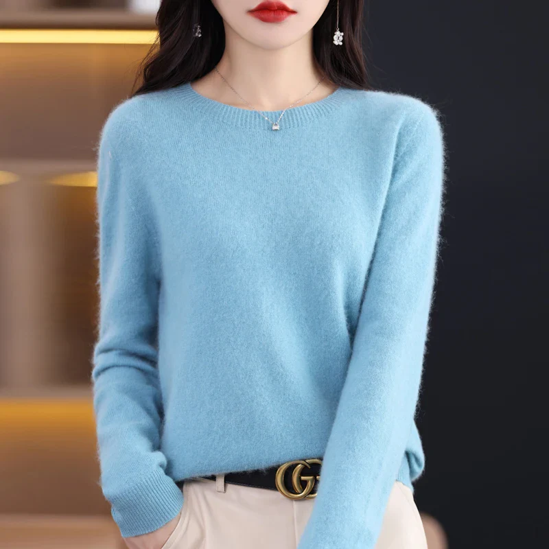 Women's sweater – Wool – Regular fit – Long sleeve – Round neck – Ribbed edges - Image 2