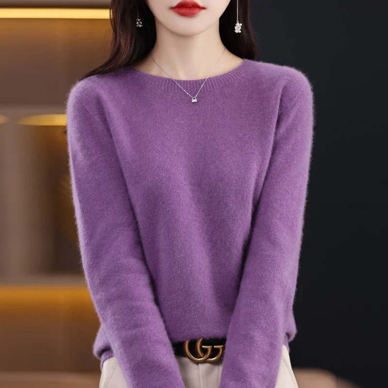 Women's sweater – Wool – Regular fit – Long sleeve – Round neck – Ribbed edges - Image 4
