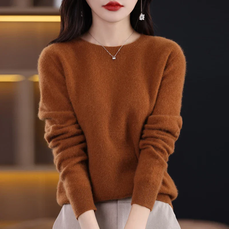 Women's sweater – Wool – Regular fit – Long sleeve – Round neck – Ribbed edges - Image 5