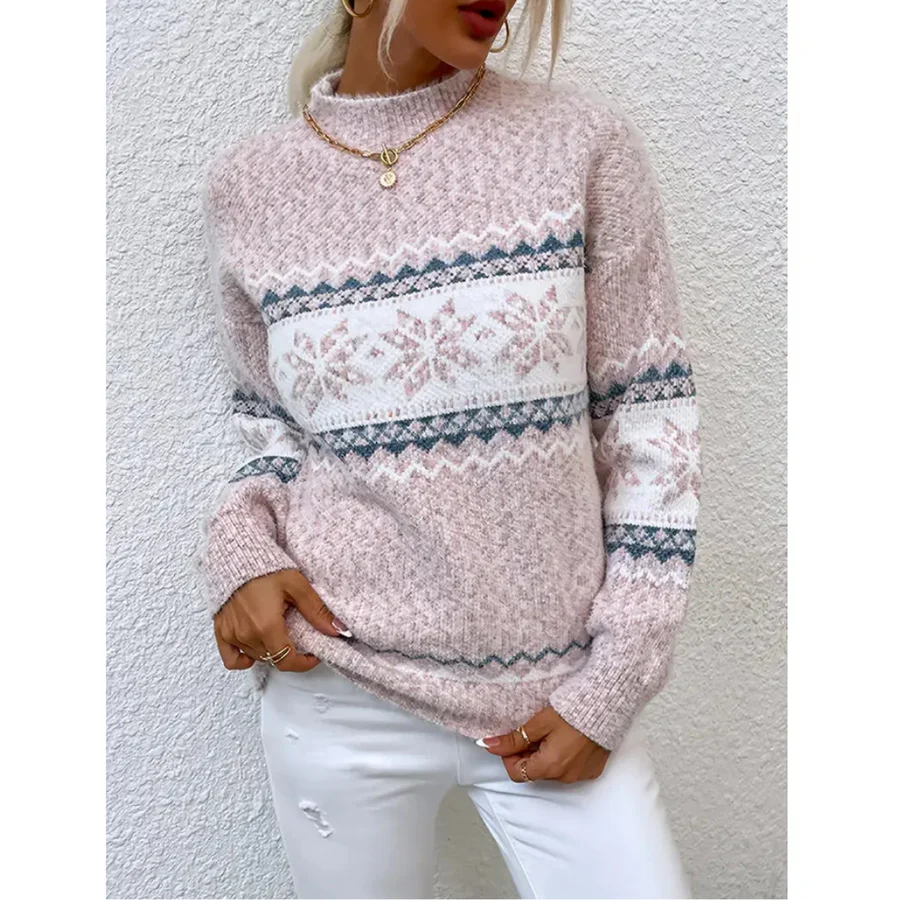 Women's Sweater – Wool Mix Knitted – Relaxed Fit – Round Neck – Long Sleeves - Image 2