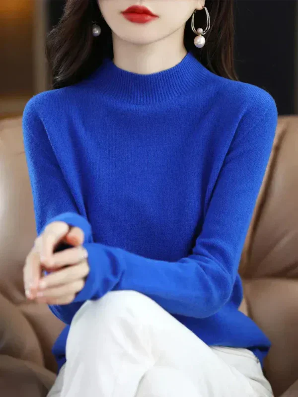 Women's Sweater – Wool Mix – Regular Fit – Long Sleeves – Ribbed Round Neck - Image 10