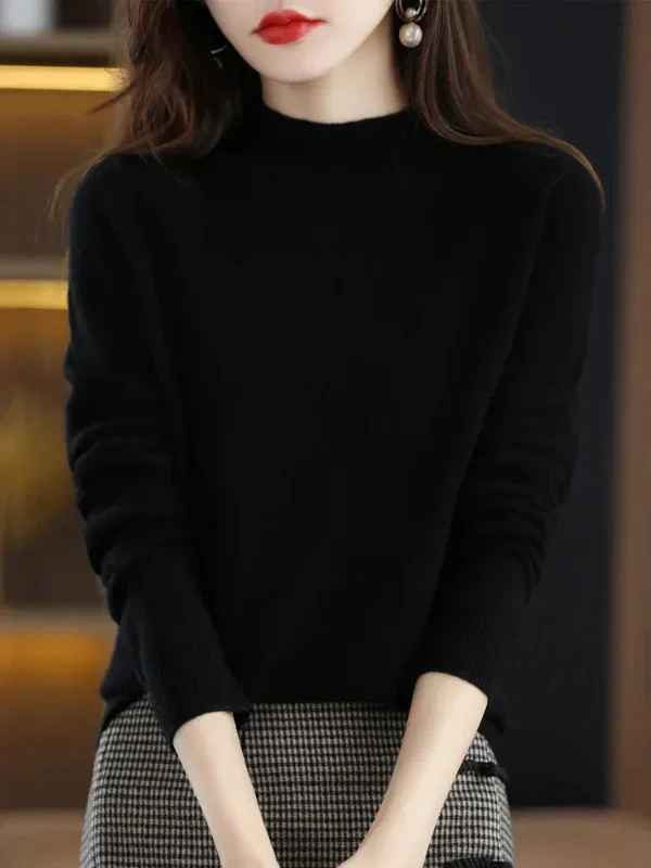 Women's Sweater – Wool Mix – Regular Fit – Long Sleeves – Ribbed Round Neck - Image 11