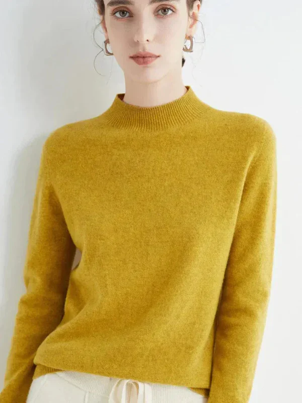 Women's Sweater – Wool Mix – Regular Fit – Long Sleeves – Ribbed Round Neck - Image 4