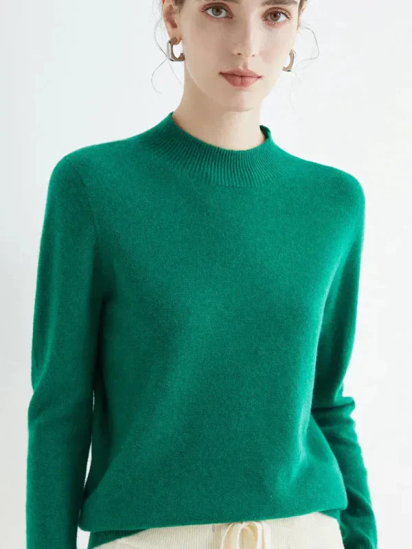 Women's Sweater – Wool Mix – Regular Fit – Long Sleeves – Ribbed Round Neck - Image 5