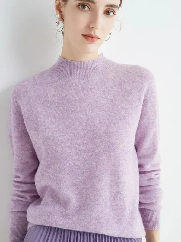 Women's Sweater – Wool Mix – Regular Fit – Long Sleeves – Ribbed Round Neck - Image 7