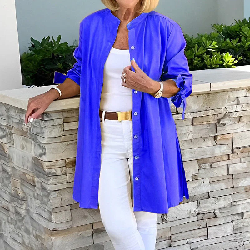 Women's Tunic Blouse – Relaxed Fit – Breathable Material – Long Sleeves – Button Closure - Image 5