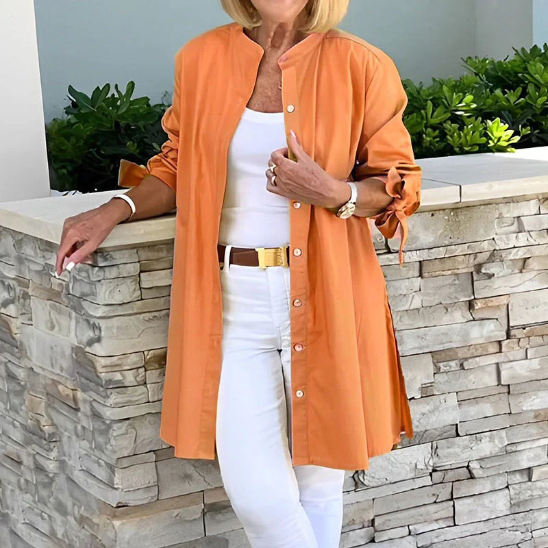 Women's Tunic Blouse – Relaxed Fit – Breathable Material – Long Sleeves – Button Closure - Image 6