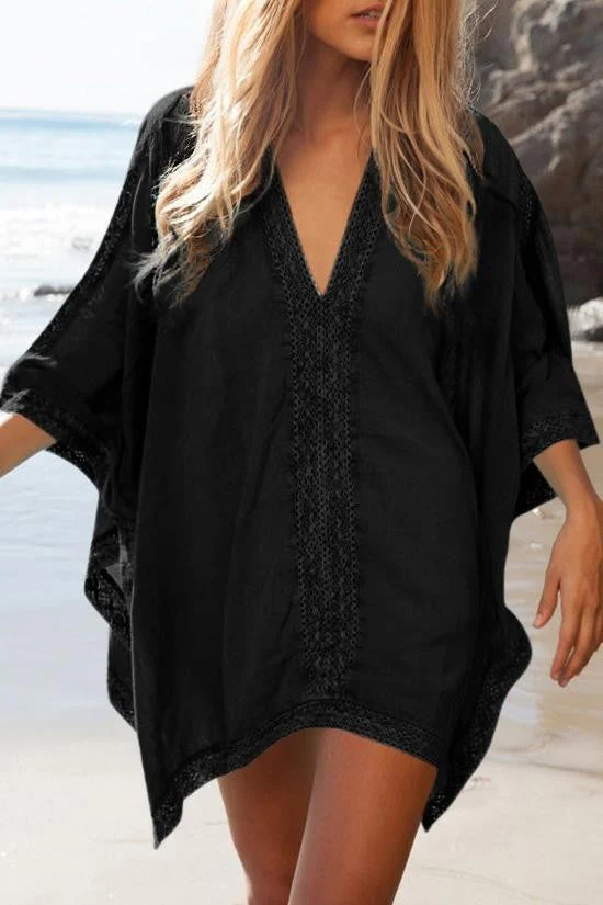 Women's Tunic Cover-Up – V-Neck – Breathable – Lace Details – Loose Fit - Image 4