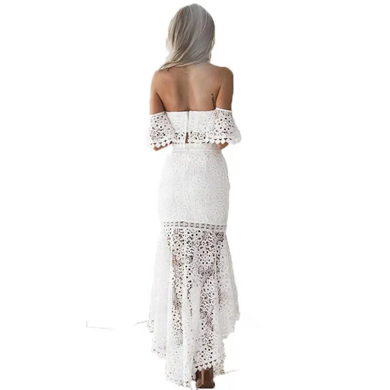 Ladies Two-Piece Set – Lace Bustier Top Off Shoulder – High Waist Pencil Skirt – Elegant Fit - Image 6