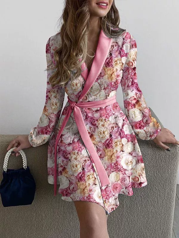 Women's cardigan – Long model – Relaxed fit – Open front with belt – Airy material - Image 8