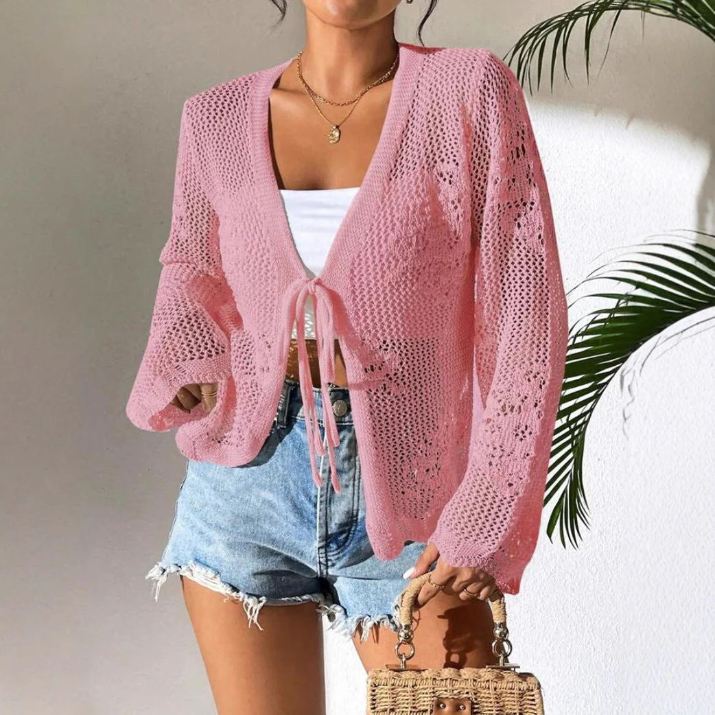 Ladies Cardigan – Loose Fit – Open Front – Airy Soft Knit Fabric - Image 3