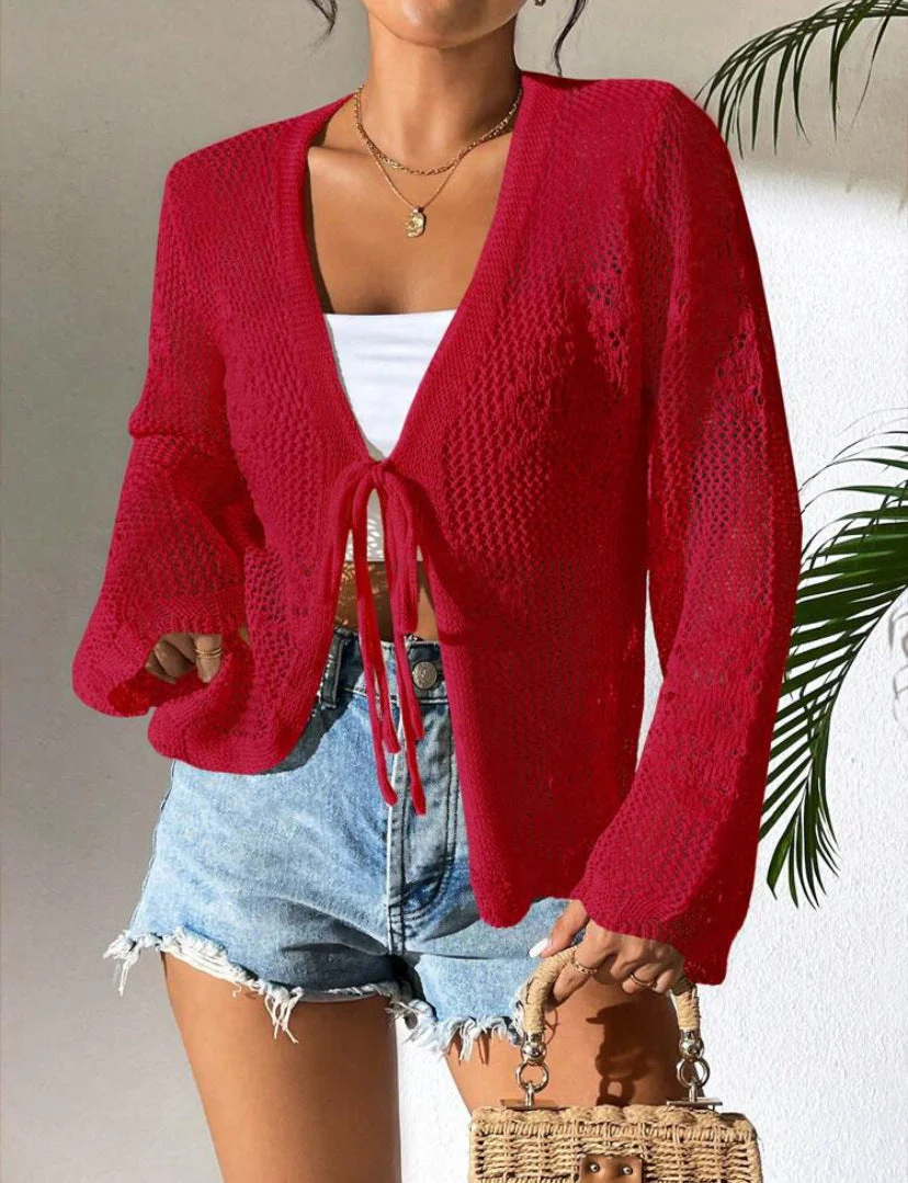 Ladies Cardigan – Loose Fit – Open Front – Airy Soft Knit Fabric - Image 4