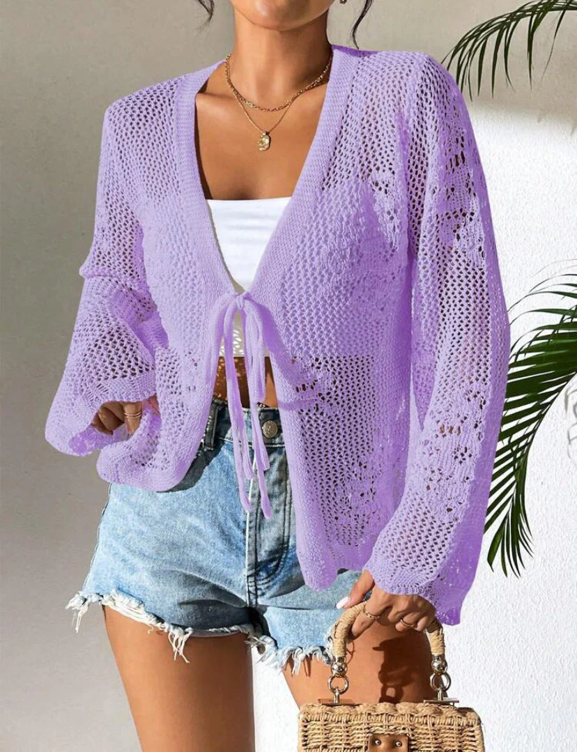 Ladies Cardigan – Loose Fit – Open Front – Airy Soft Knit Fabric - Image 5