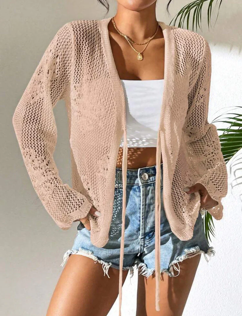 Ladies Cardigan – Loose Fit – Open Front – Airy Soft Knit Fabric - Image 6