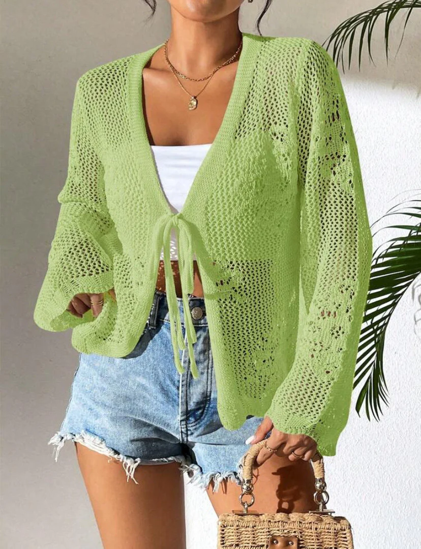 Ladies Cardigan – Loose Fit – Open Front – Airy Soft Knit Fabric - Image 8