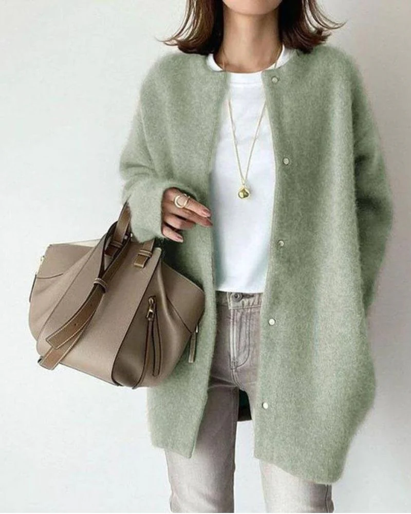 Women's Cardigan – Oversized Fit – Soft Knit Fabric – Button Closure – Comfortable Layering Piece - Image 4