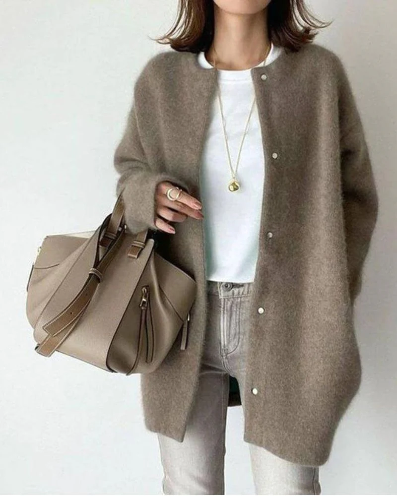 Women's Cardigan – Oversized Fit – Soft Knit Fabric – Button Closure – Comfortable Layering Piece - Image 5