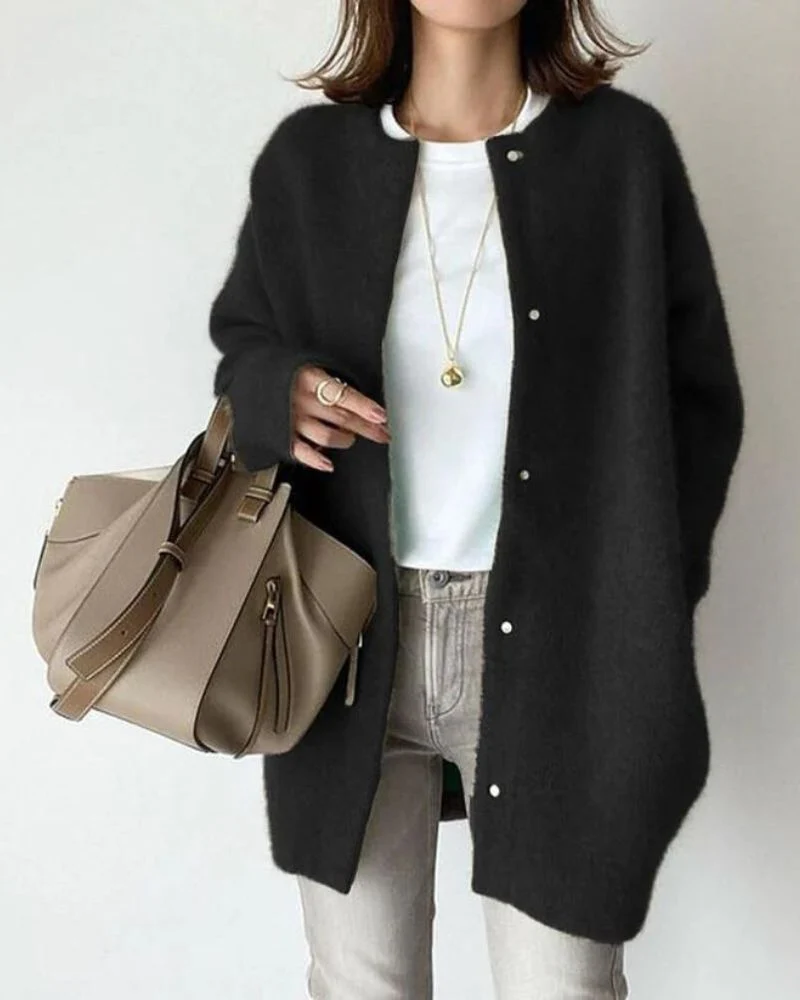 Women's Cardigan – Oversized Fit – Soft Knit Fabric – Button Closure – Comfortable Layering Piece - Image 6