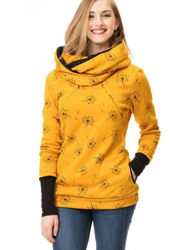 Women's nursing hoodie – Relaxed fit – Cotton – Discreet breastfeeding access – Floral print - Image 5