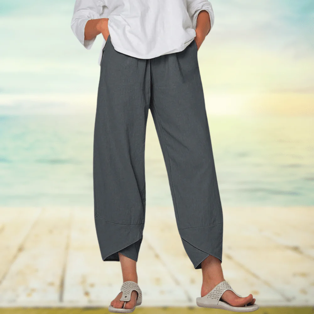 Women's Wide Leg Pants – Relaxed Fit – Breathable Fabric – Full Length Casual Style - Image 3