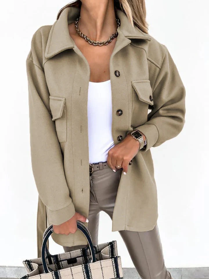 Ladies Windproof Jacket – Oversized Fit – Hip Length – Button Closure – Casual Style - Image 3