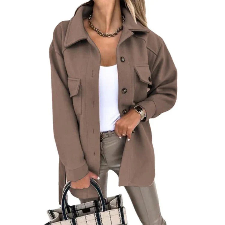 Ladies Windproof Jacket – Oversized Fit – Hip Length – Button Closure – Casual Style - Image 4