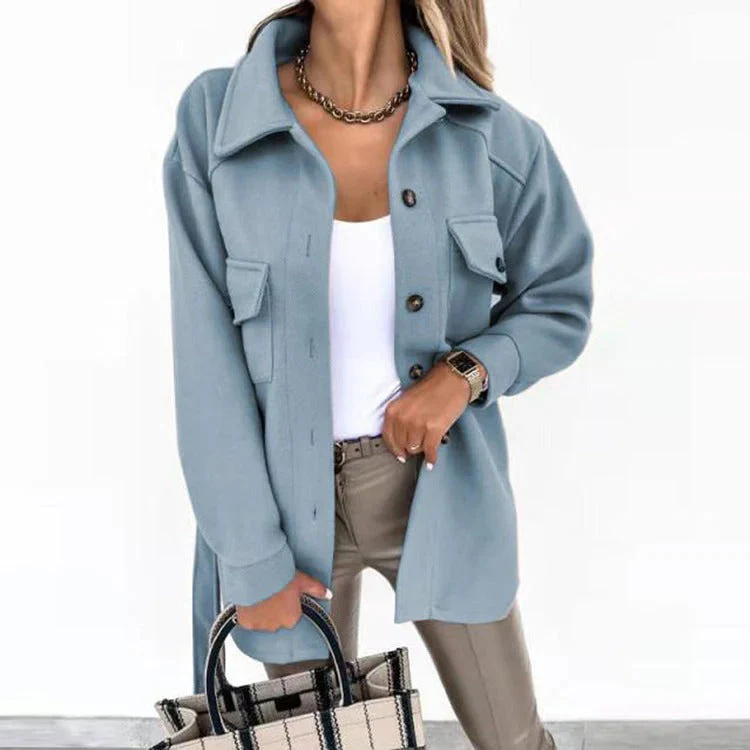Ladies Windproof Jacket – Oversized Fit – Hip Length – Button Closure – Casual Style - Image 5