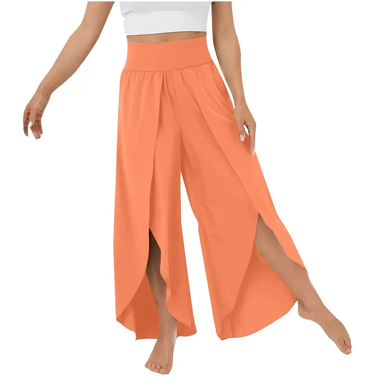 Women's Yoga Pants – Wide Leg – High Waist – Side Slit – Breathable Comfort Fit - Image 10