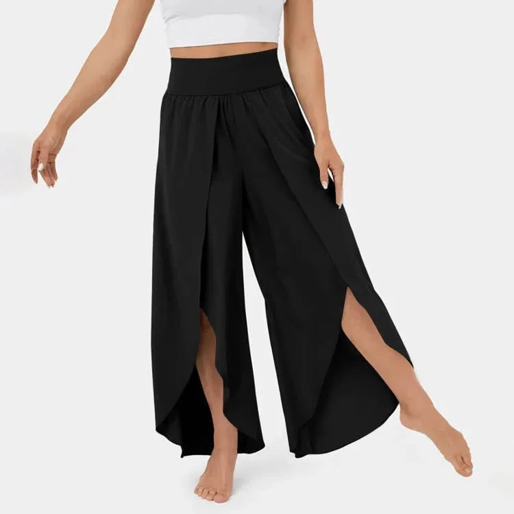 Women's Yoga Pants – Wide Leg – High Waist – Side Slit – Breathable Comfort Fit - Image 2