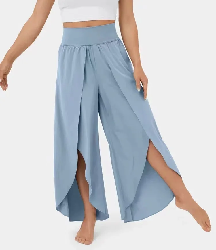 Women's Yoga Pants – Wide Leg – High Waist – Side Slit – Breathable Comfort Fit - Image 3