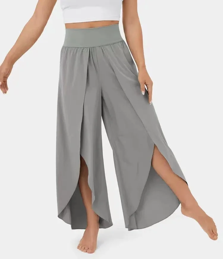 Women's Yoga Pants – Wide Leg – High Waist – Side Slit – Breathable Comfort Fit - Image 4