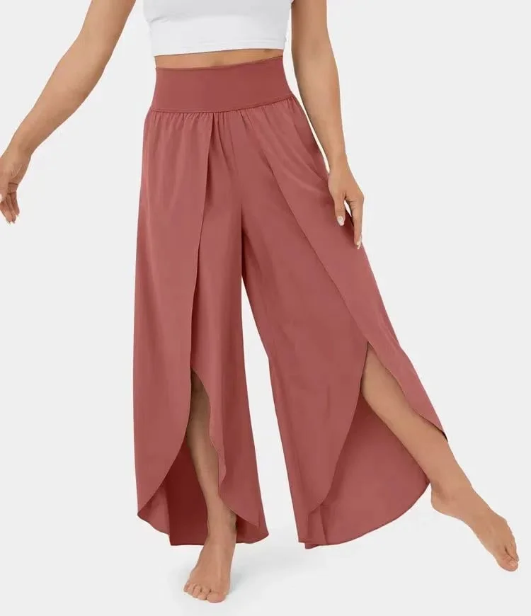 Women's Yoga Pants – Wide Leg – High Waist – Side Slit – Breathable Comfort Fit - Image 6