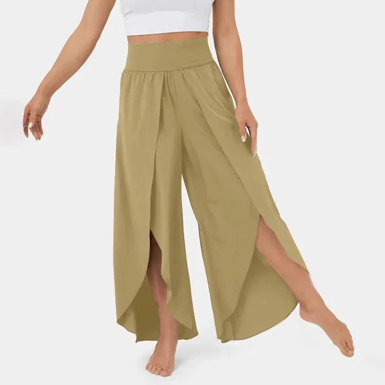 Women's Yoga Pants – Wide Leg – High Waist – Side Slit – Breathable Comfort Fit - Image 7