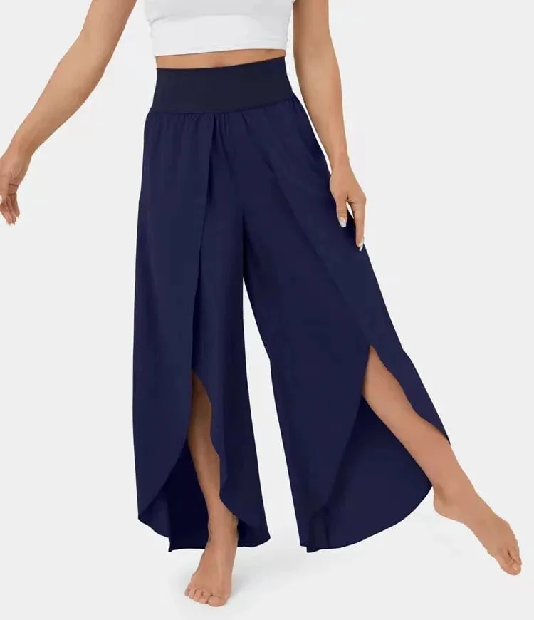 Women's Yoga Pants – Wide Leg – High Waist – Side Slit – Breathable Comfort Fit - Image 9