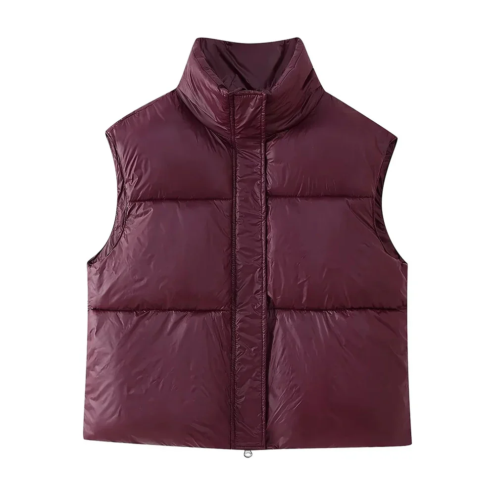 Ladies Zipper Waistcoat - Slimming Jacket with Stand-up Collar - Image 2