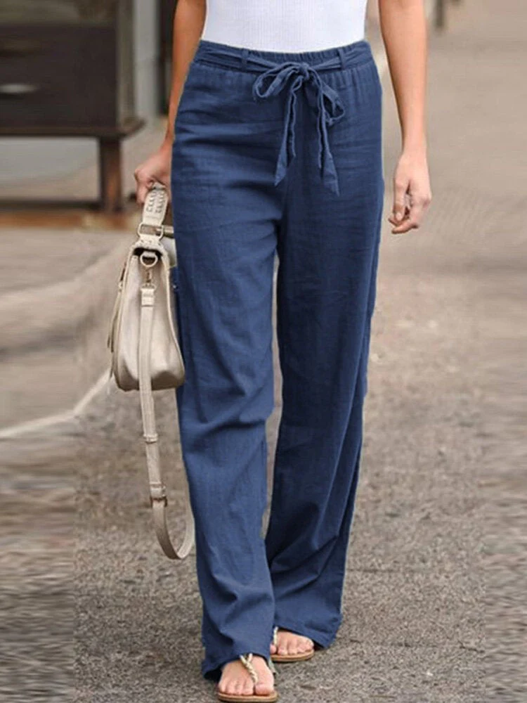 Women's Trousers β Relaxed Fit β Elastic Waist β Breathable Material β Side Pockets β Tie Belt