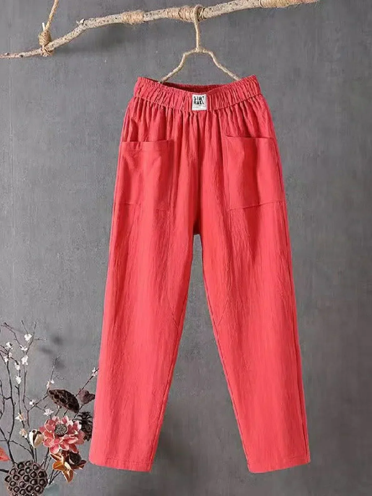 Women's Trousers – Relaxed Fit – Full Length – Elastic Waist – Breathable Comfort - Image 2