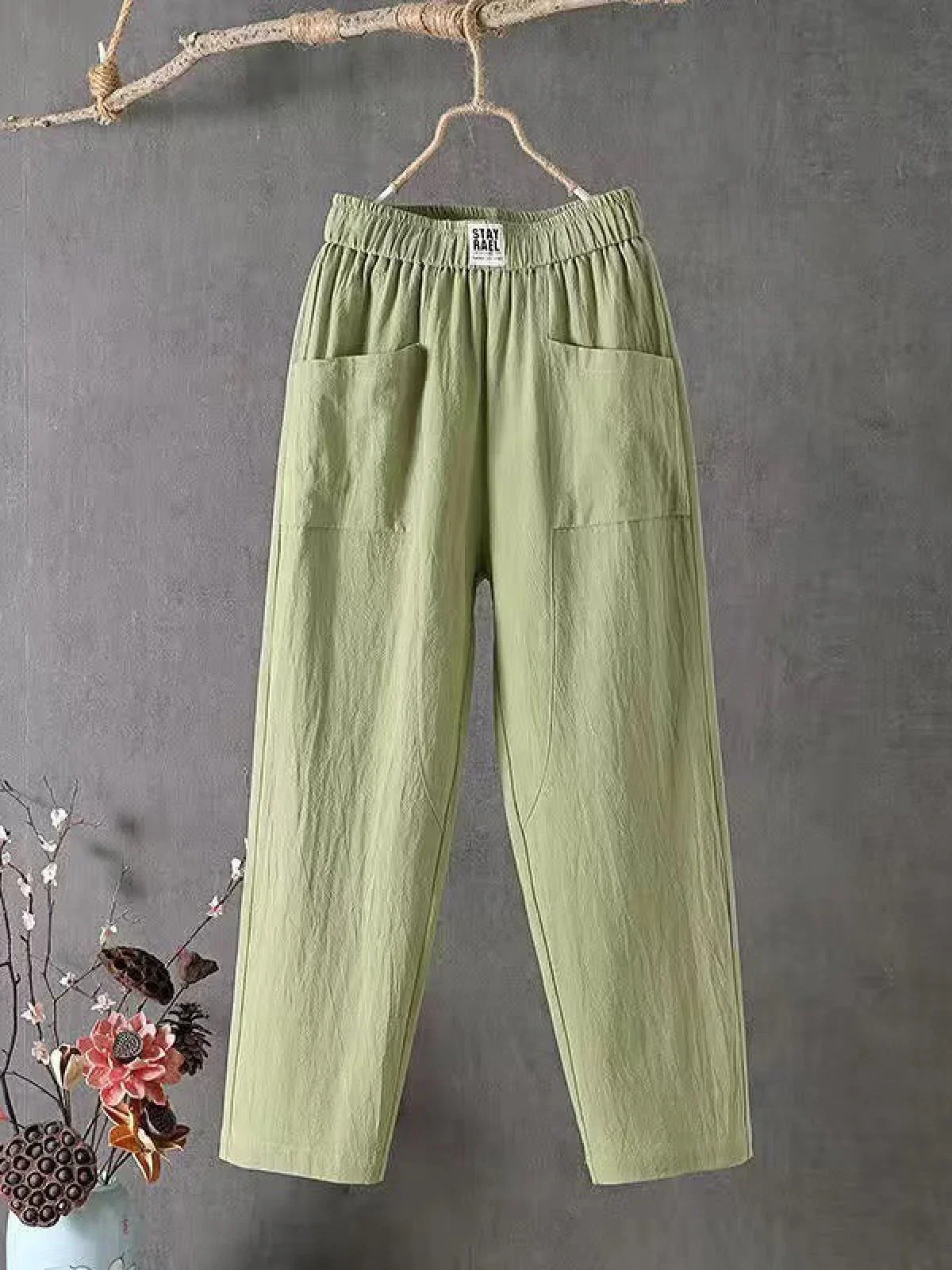 Women's Trousers – Relaxed Fit – Full Length – Elastic Waist – Breathable Comfort - Image 4