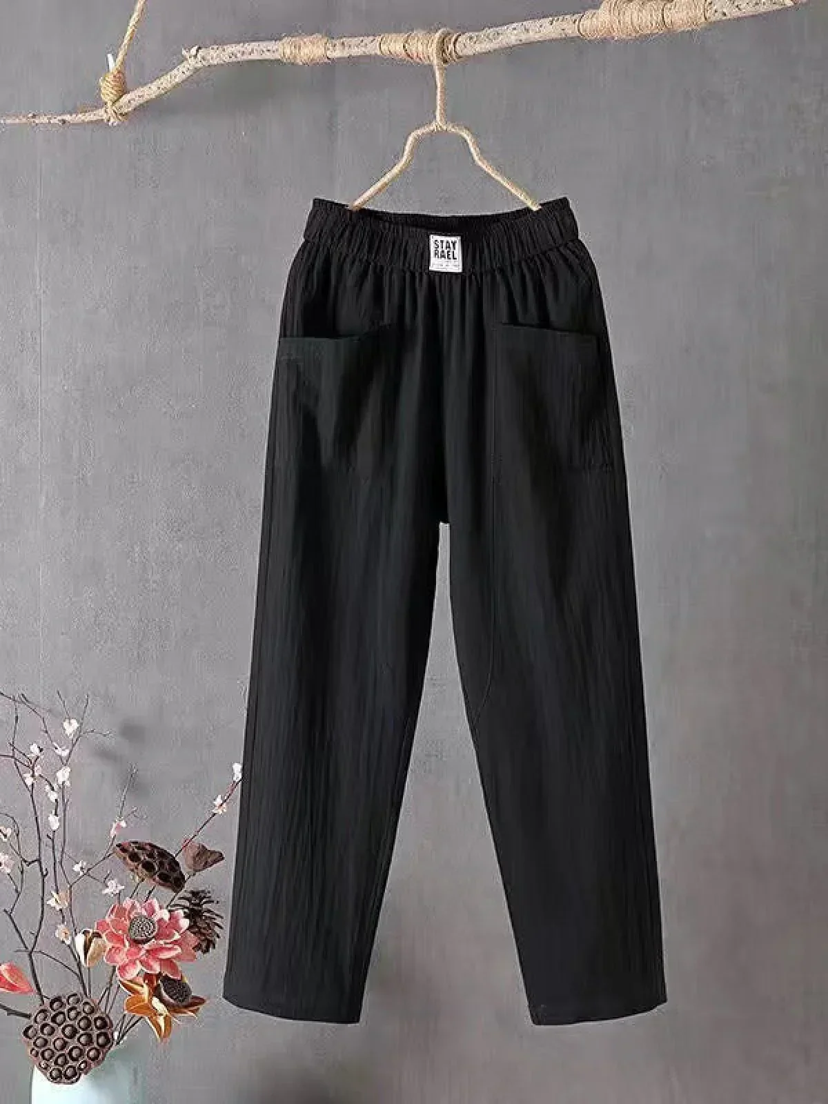 Women's Trousers – Relaxed Fit – Full Length – Elastic Waist – Breathable Comfort - Image 5